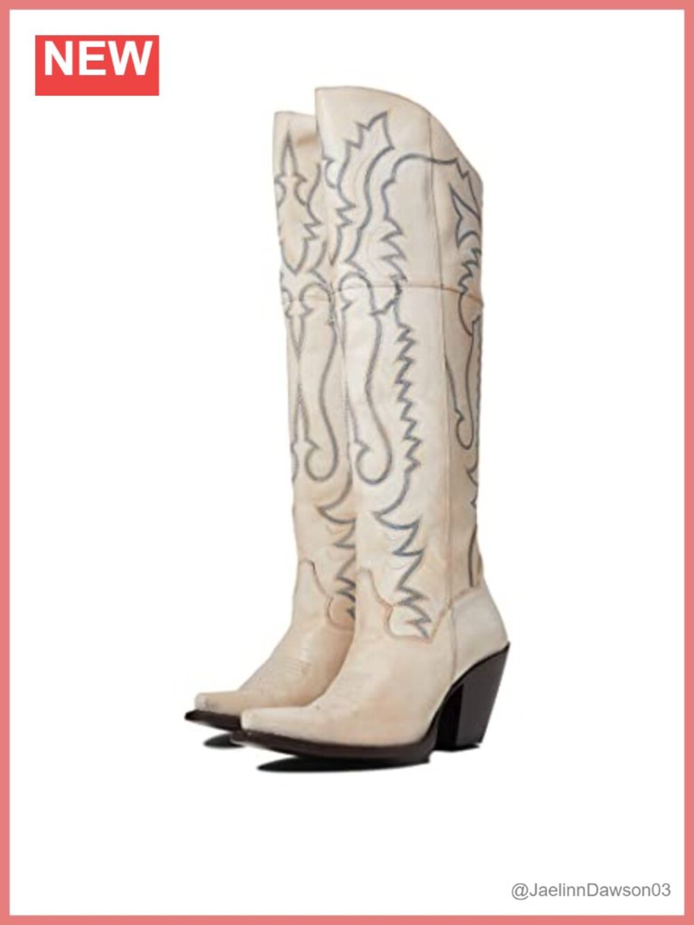 Dan Post Western Boot Snip Toe Knee High Leather
